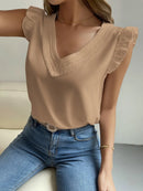 Blusa Sem Mangas com Decote em V -  Essenza
