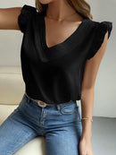 Blusa Sem Mangas com Decote em V -  Essenza