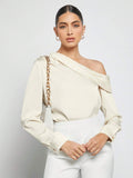 Blusa Elegante de Um Ombro Só - Eslovenia - Essenza