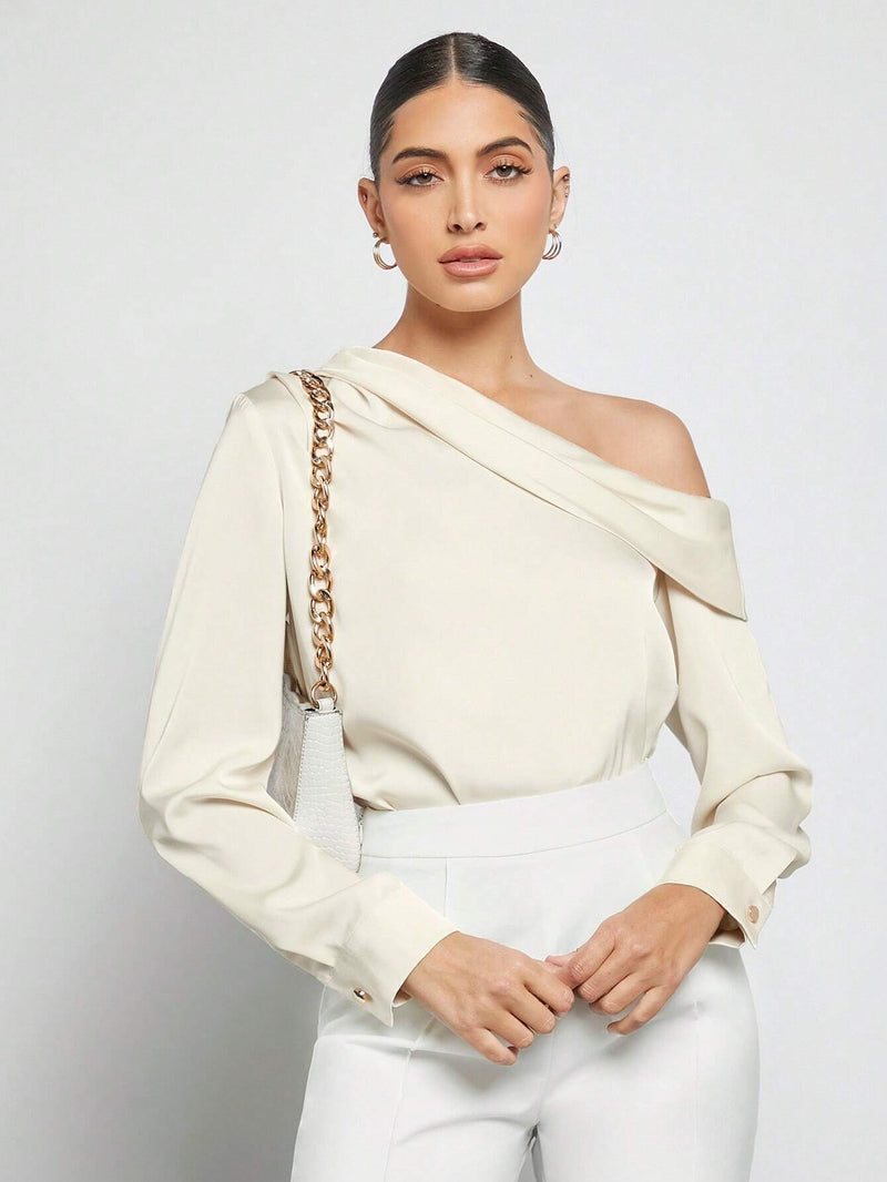 Blusa Elegante de Um Ombro Só - Eslovenia - Essenza