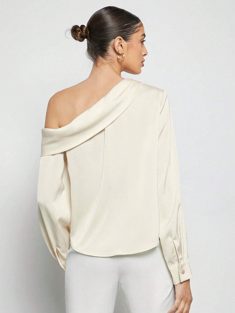 Blusa Elegante de Um Ombro Só - Eslovenia - Essenza
