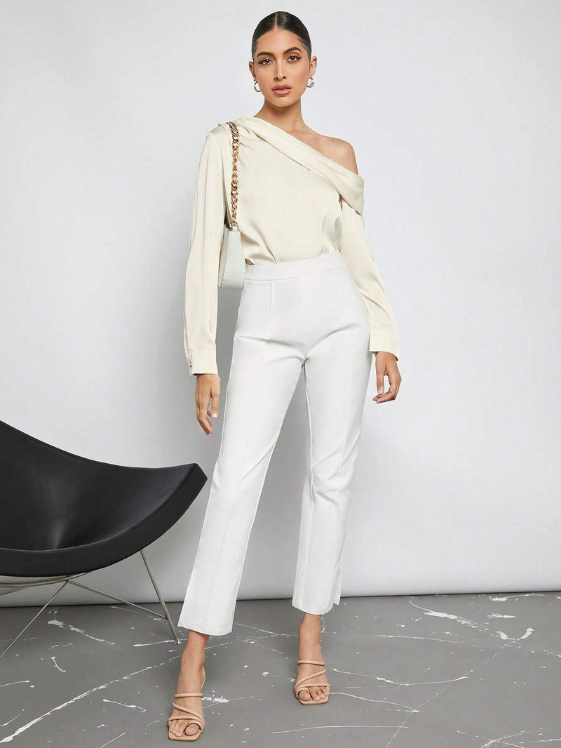 Blusa Elegante de Um Ombro Só - Eslovenia - Essenza