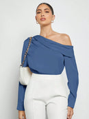 Blusa Elegante de Um Ombro Só - Eslovenia - Essenza