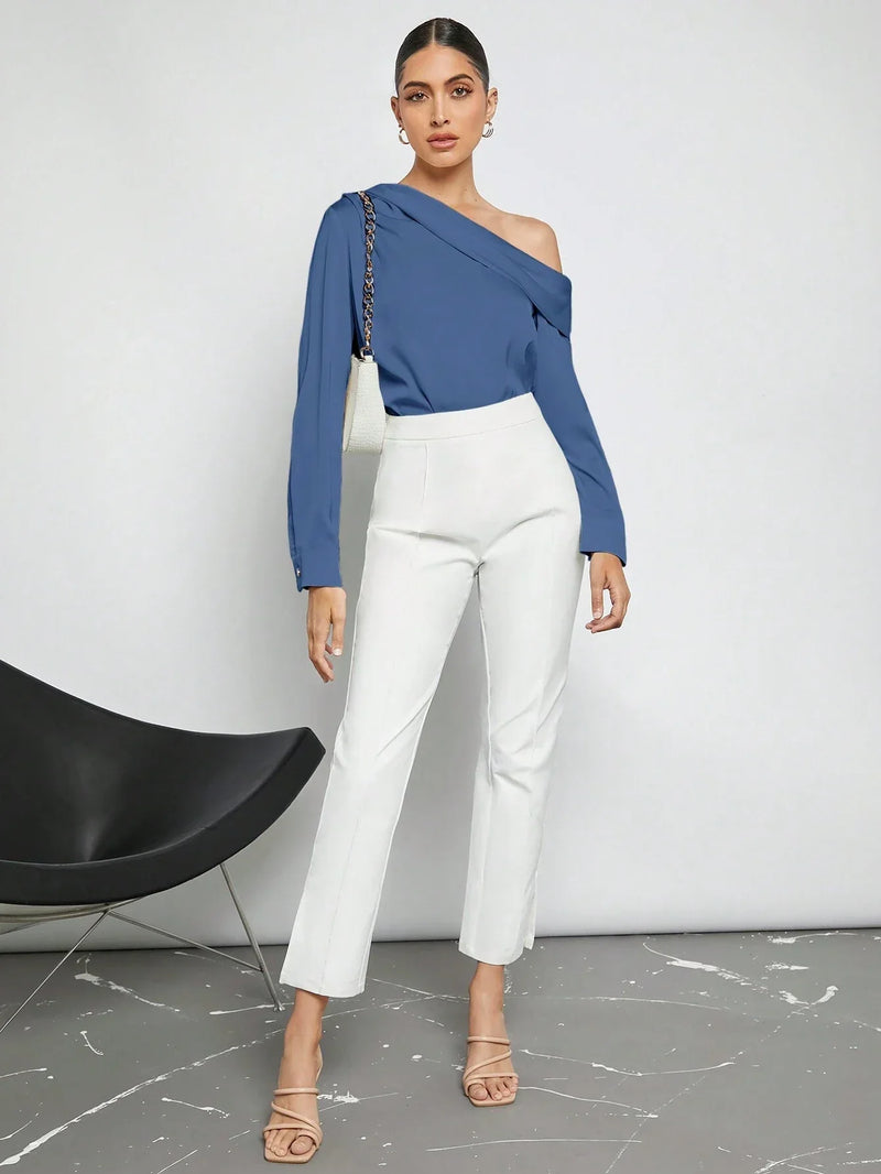 Blusa Elegante de Um Ombro Só - Eslovenia - Essenza