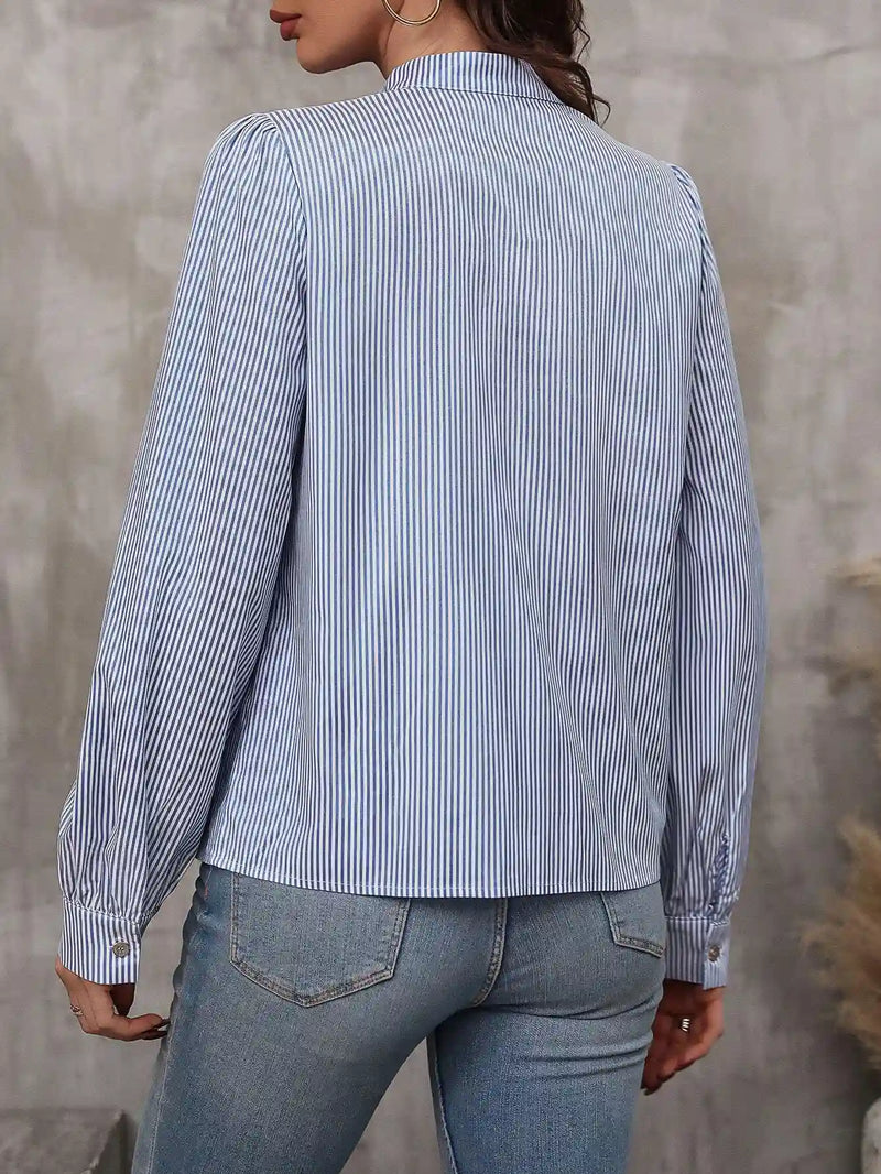 Blusa Listrada Feminina Manga Comprida - Essenza