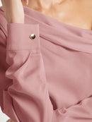Blusa Elegante de Um Ombro Só - Eslovenia - Essenza