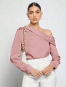 Blusa Elegante de Um Ombro Só - Eslovenia - Essenza