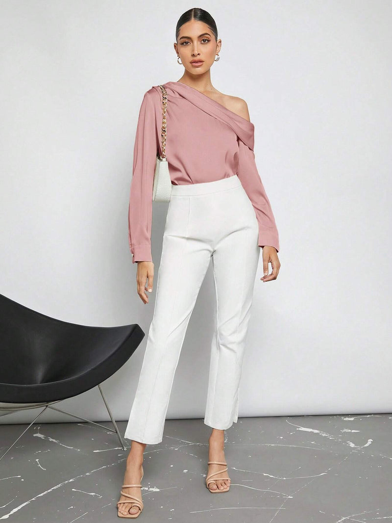 Blusa Elegante de Um Ombro Só - Eslovenia - Essenza