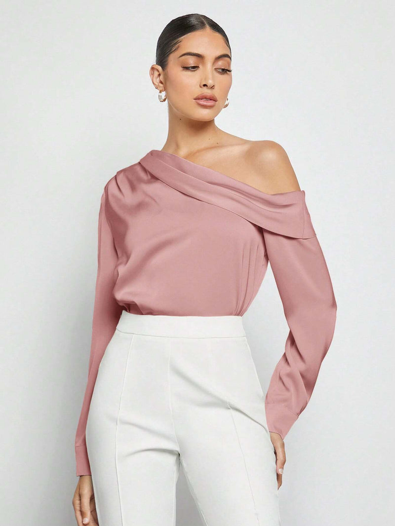 Blusa Elegante de Um Ombro Só - Eslovenia - Essenza