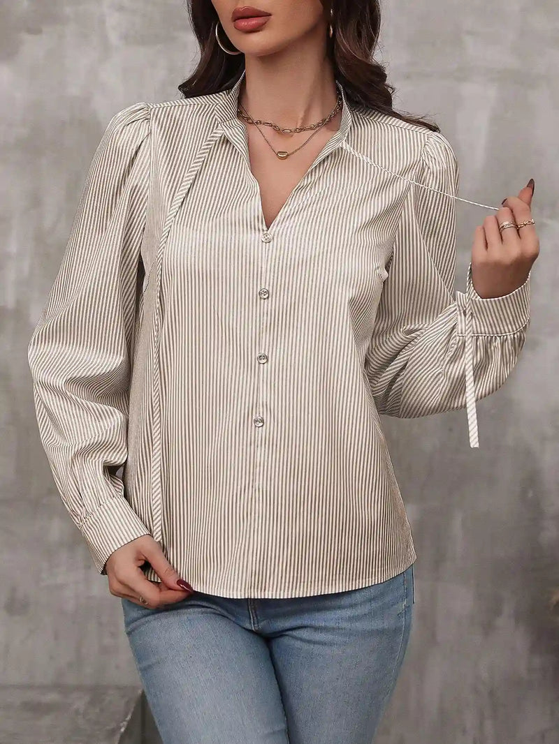 Blusa Listrada Feminina Manga Comprida - Essenza