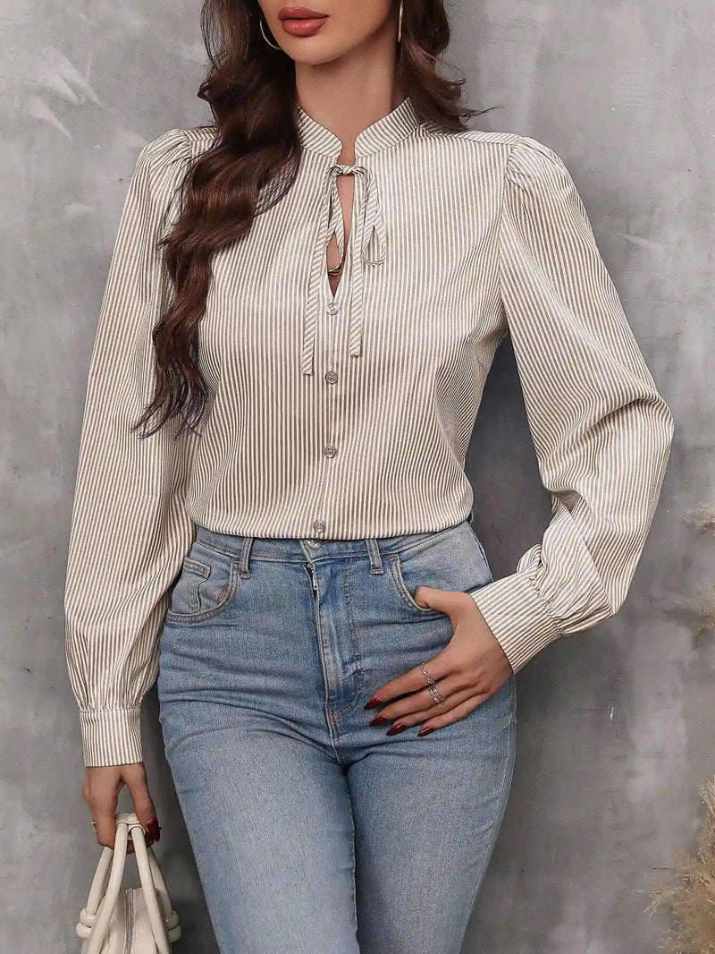 Blusa Listrada Feminina Manga Comprida - Essenza
