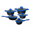 Jogo de Panelas 5 Peças Revestido em Cerâmica Granito Antiaderente – Ideal para Todos os Fogões