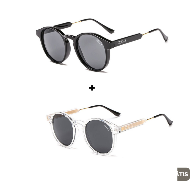 JANEIRO BLACK - 2 Óculos Unissex - Gucci | Prada - COMPRE 1 LEVE 2
