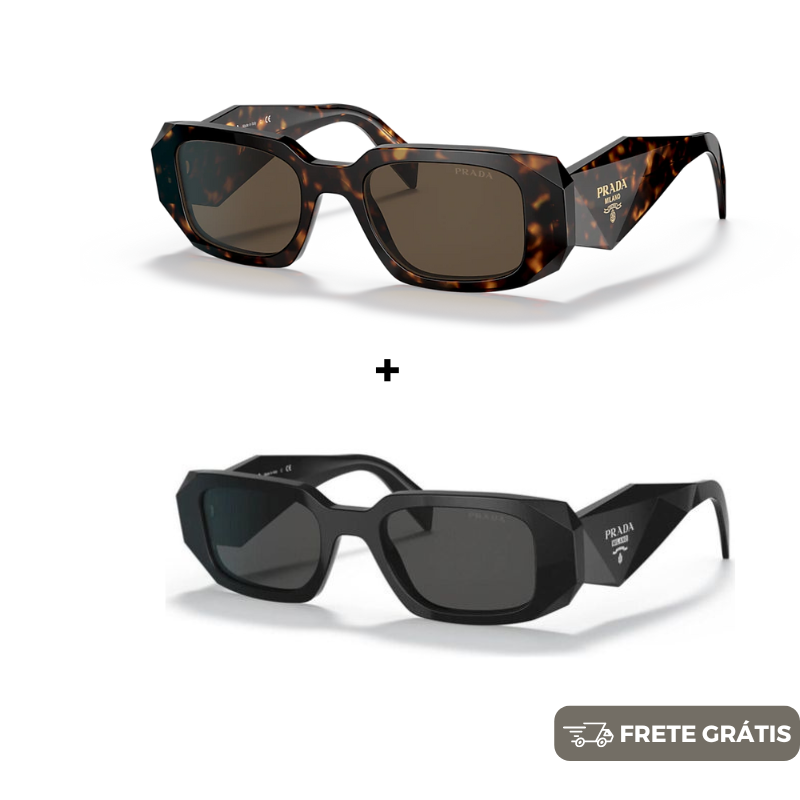 JANEIRO BLACK - 2 Óculos Unissex - Gucci | Prada - COMPRE 1 LEVE 2