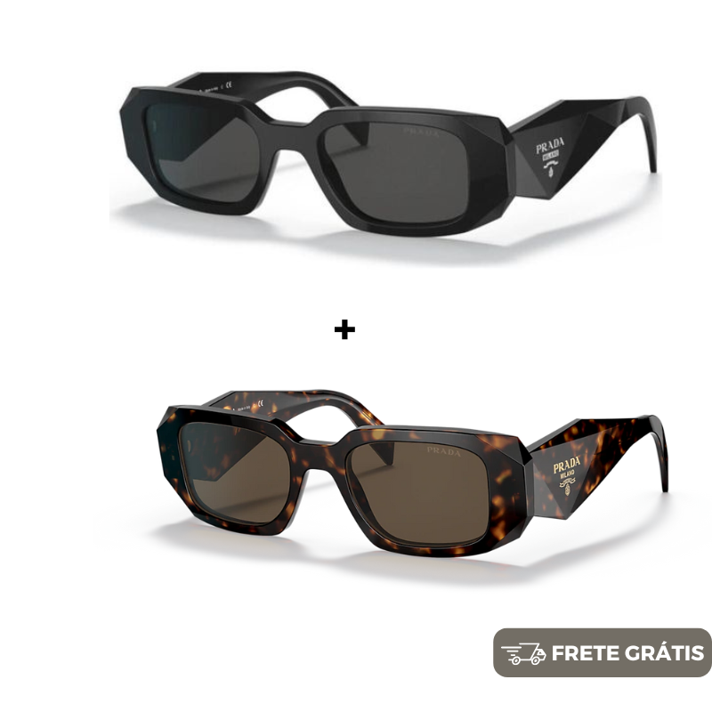 JANEIRO BLACK - 2 Óculos Unissex - Gucci | Prada - COMPRE 1 LEVE 2