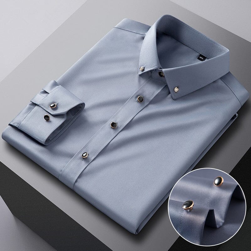 Camisa Social Slim Masculina em Seda Gelo - Offertaza