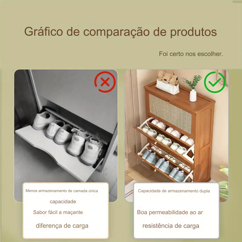 Armário de Bambu + Estante Grátis – Organize com Estilo Natural
