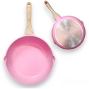 Jogo de Panelas 5 Peças Revestido em Cerâmica Granito Antiaderente – Ideal para Todos os Fogões