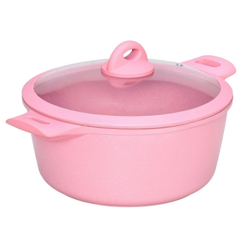 Jogo de Panelas 5 Peças Revestido em Cerâmica Granito Antiaderente – Ideal para Todos os Fogões