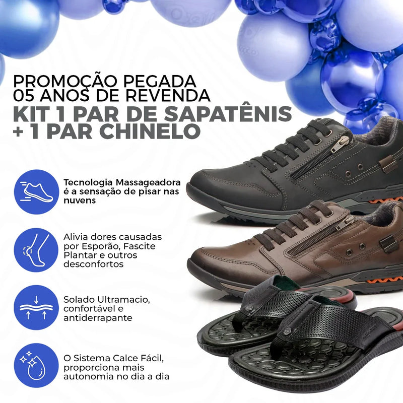 Leve mais um Kit Pegada Sapatênis + Chinelo - Por apenas