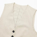 Conjunto Feminino em Alfaiataria - Colete e Shorts no Linho  - Essenza