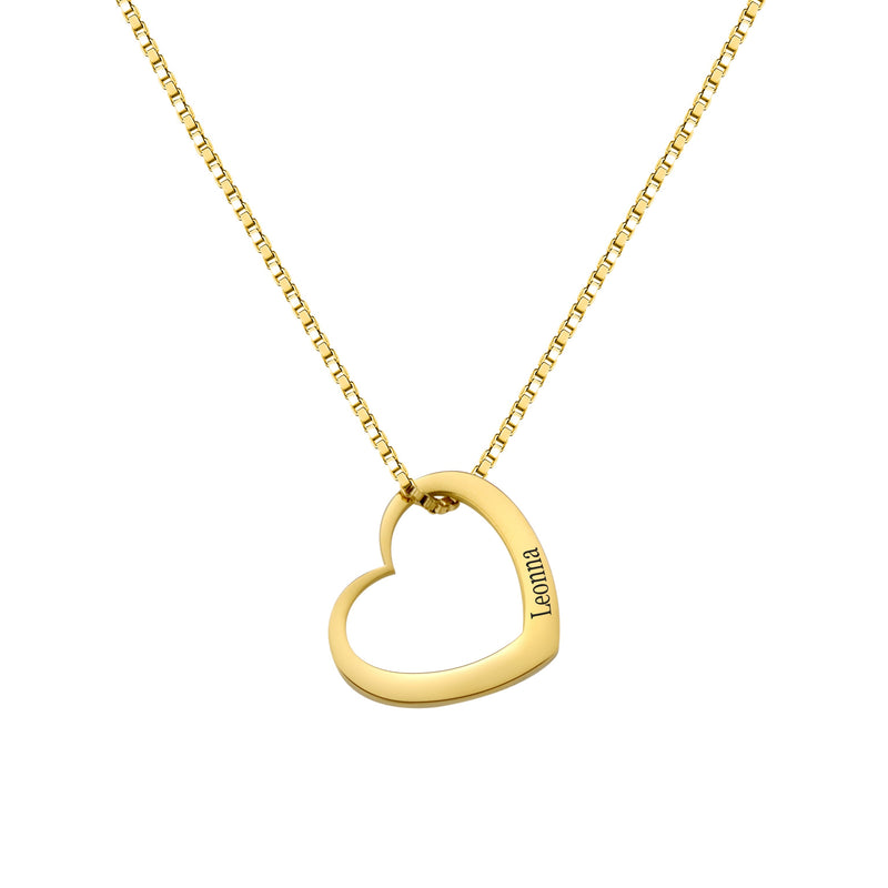 Colar Coração de Mãe Personalizável Banhado a Ouro 18k