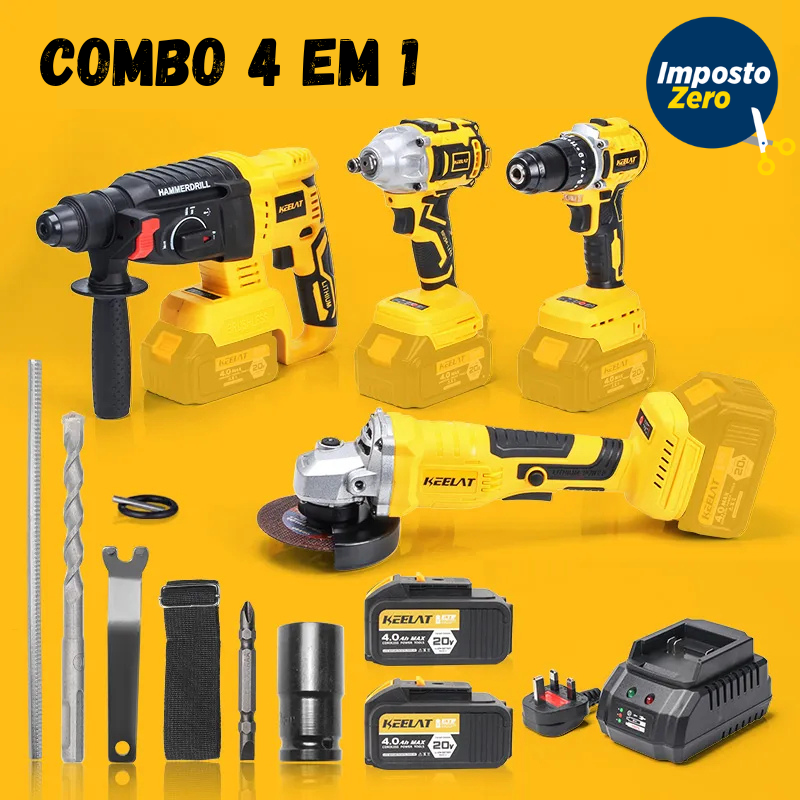 Combo de Ferramentas Elétricas 4 em 1