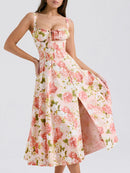 Vestido Midi Isabella Feminino Alças e Fenda Frontal - Essenza