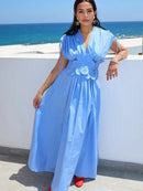 Vestido Maxi Feminino com Flores 3D - Essenza