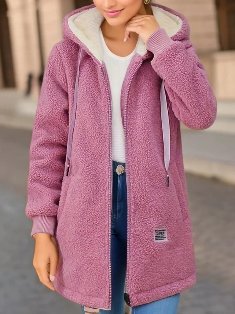 Casaco Teddy Feminino com Capuz Elegante - Essenza