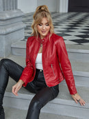 Jaqueta Feminina de Couro - - Essenza