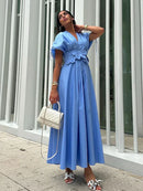 Vestido Maxi Feminino com Flores 3D - Essenza