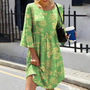 Vestido Curto Floral com Mangas 3/4  - Essenza