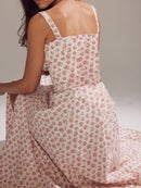 Vestido Midi Isabella Feminino Alças e Fenda Frontal - Essenza