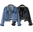 Jaqueta Jeans Cropped Feminina Vintage - Essenza