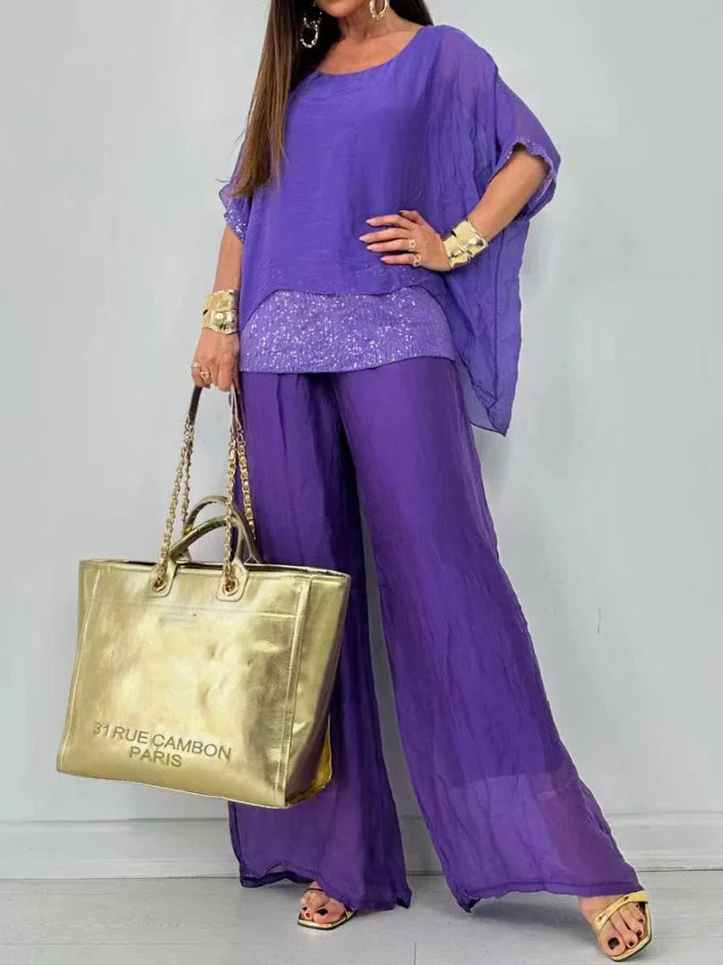 Conjunto Feminino Calça e Blusa em Seda Egípcia (Compre 1 Leve 2)  - Essenza