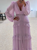 Vestido Longo com Renda Delicada - Essenza