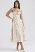 Vestido Midi Isabella Feminino Alças e Fenda Frontal - Essenza