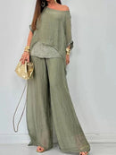 Conjunto Feminino Calça e Blusa em Seda Egípcia (Compre 1 Leve 2)  - Essenza