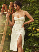 Vestido Midi Alças Finas Feminino - Bloom Verão - Essenza