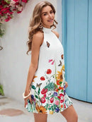 Vestido Feminino Floral com Gola Alta - Essenza