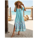 Vestido Longo Feminino de Praia Floral - Essenza