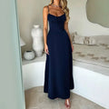 Vestido Longo de Alças Finas e Decote Ajustável – Essenza