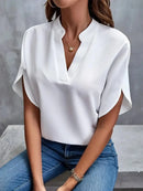 Blusa Feminina Social com Decote V e Manga Elegante - Essenza