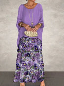 Vestido Longo com Bordas Delicadas - Essenza