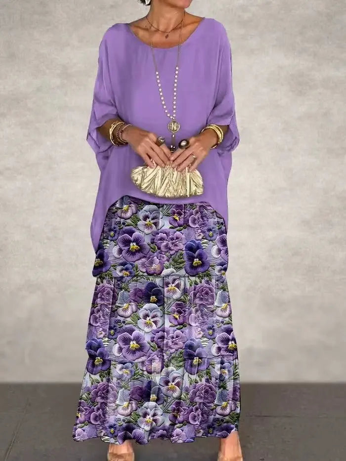 Vestido Longo com Bordas Delicadas - Essenza