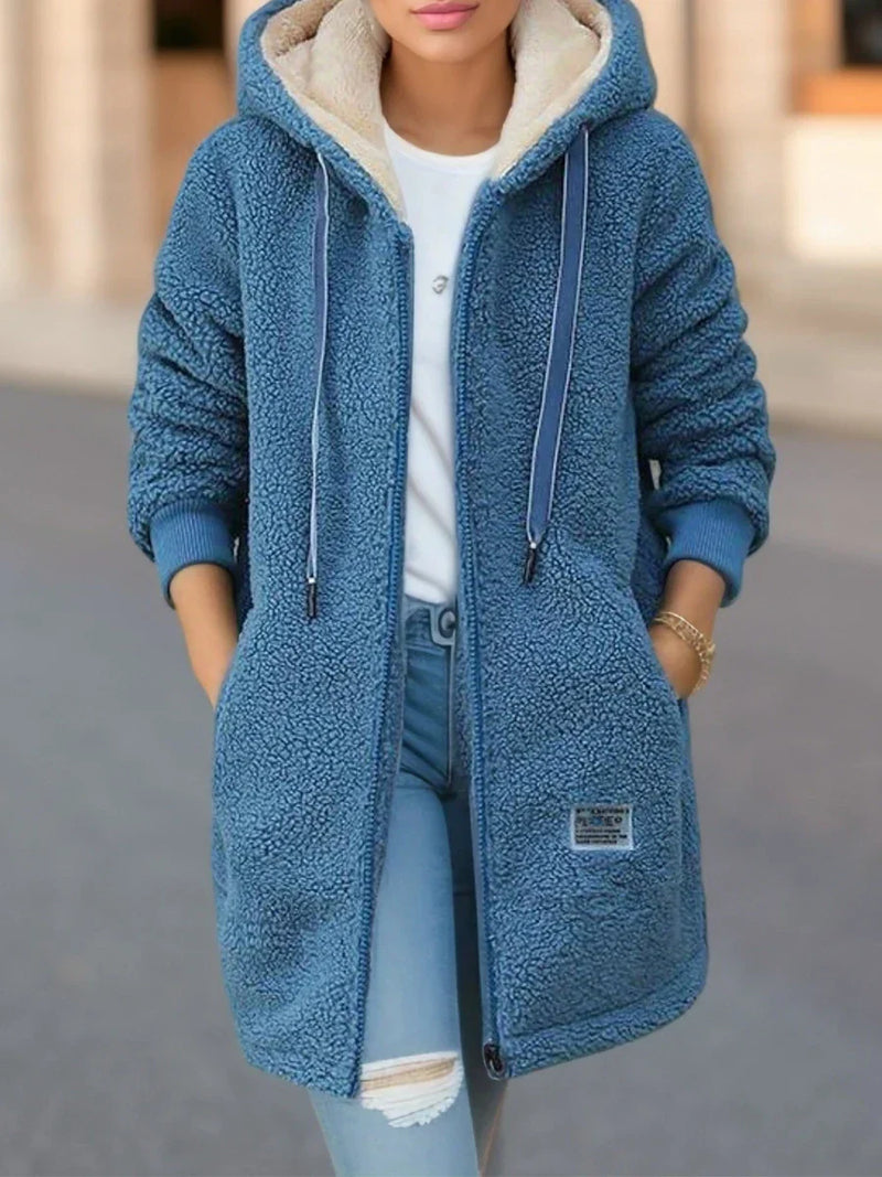 Casaco Teddy Feminino com Capuz Elegante - Essenza