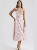 Vestido Midi Isabella Feminino Alças e Fenda Frontal - Essenza