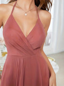 Vestido Longo Casual Feminino com Decote Transpassado e Saia Assimétrica - Essenza