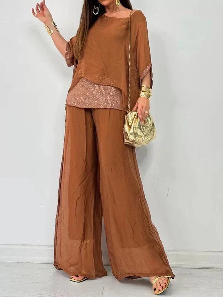 Conjunto Feminino Calça e Blusa em Seda Egípcia (Compre 1 Leve 2)  - Essenza